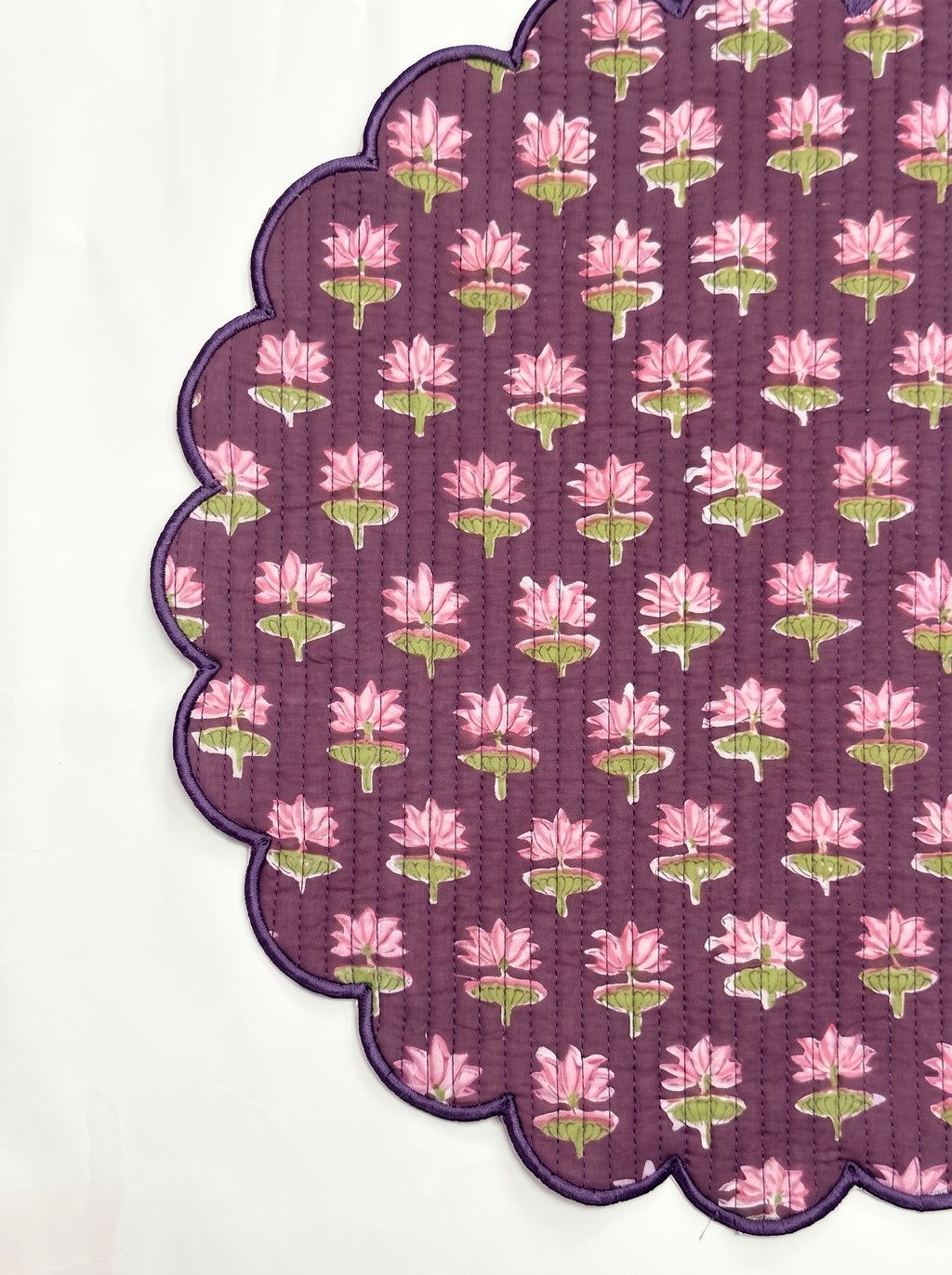 Lotus Bloom Handcrafted Quilted Placemats Set of 6