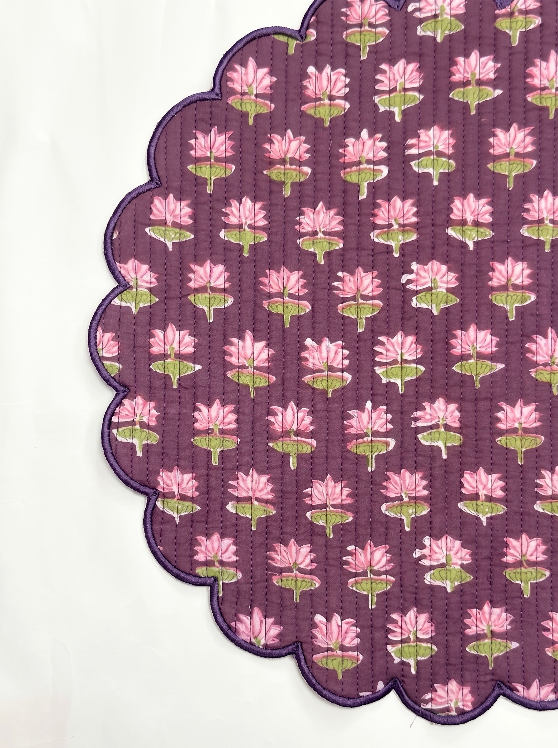 Lotus Bloom Handcrafted Quilted Placemats Set of 6
