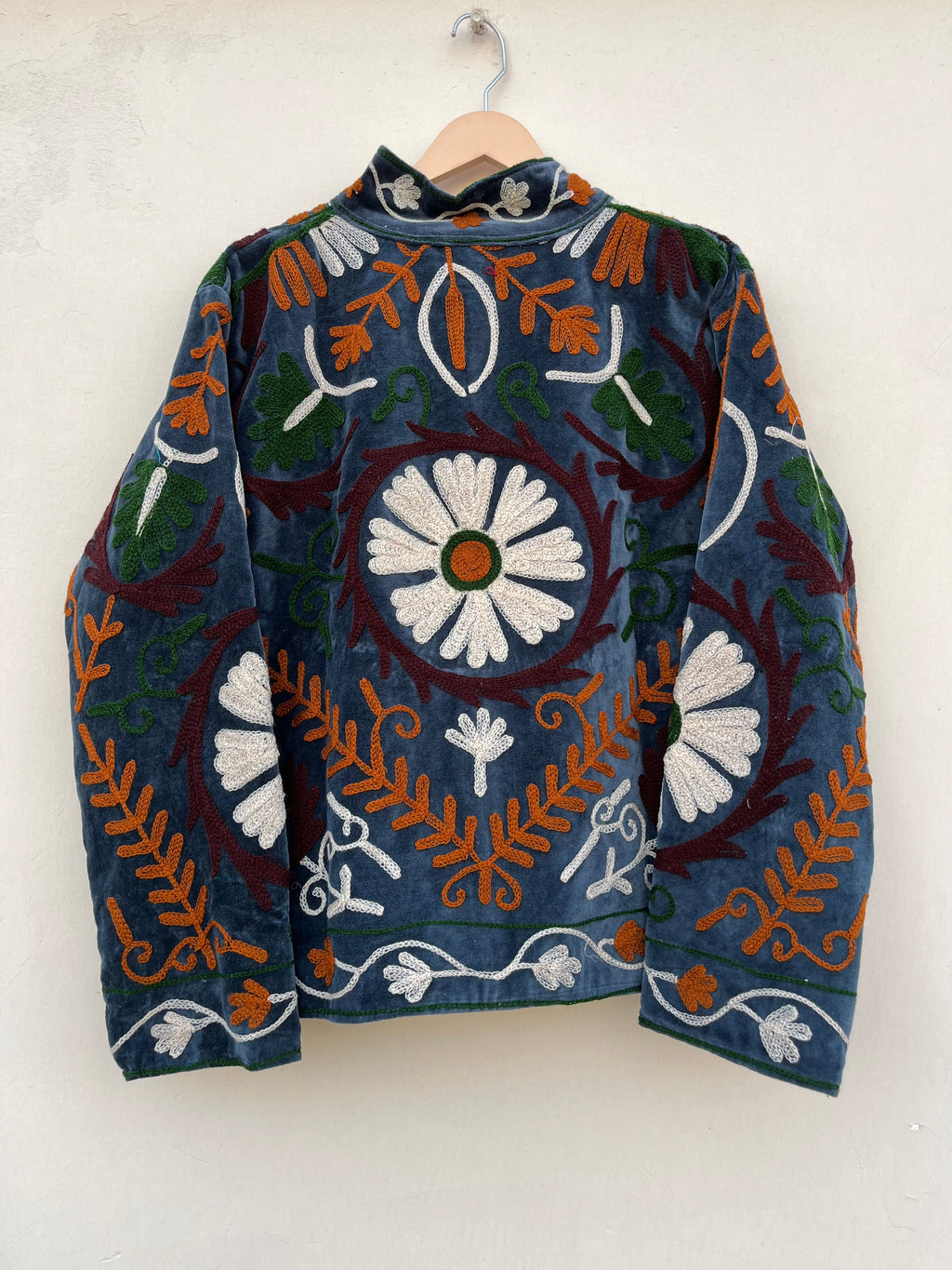 Midnight Daisy Embroidered Velvet Jacket