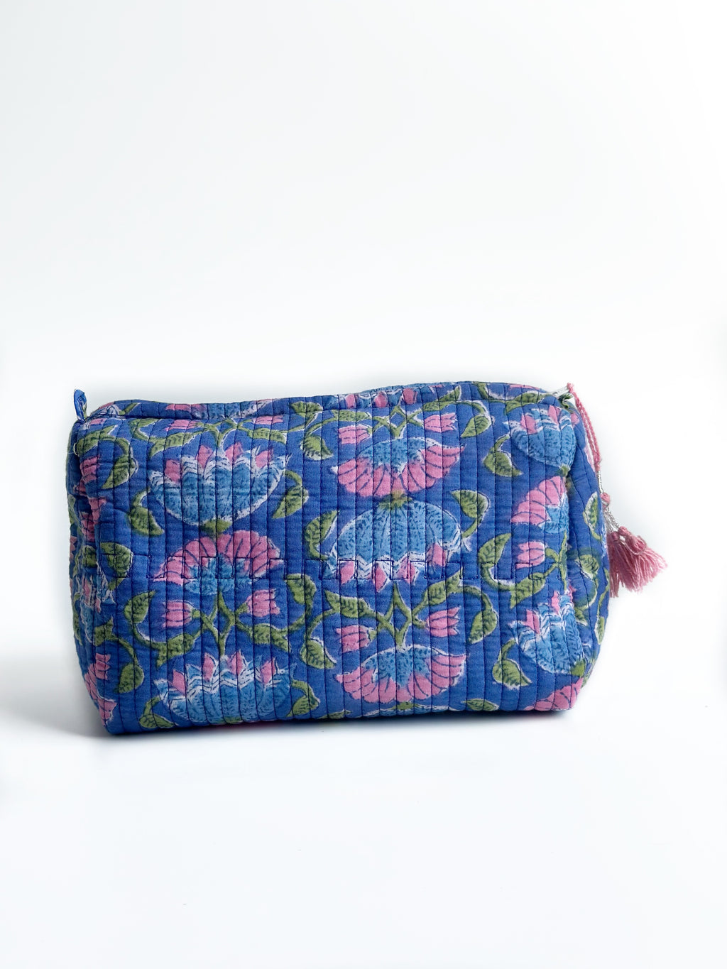 Blue Lotus Quilted Pouch (set of 3)