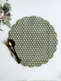 Olive Polka Scalloped Placemat (set of 6)
