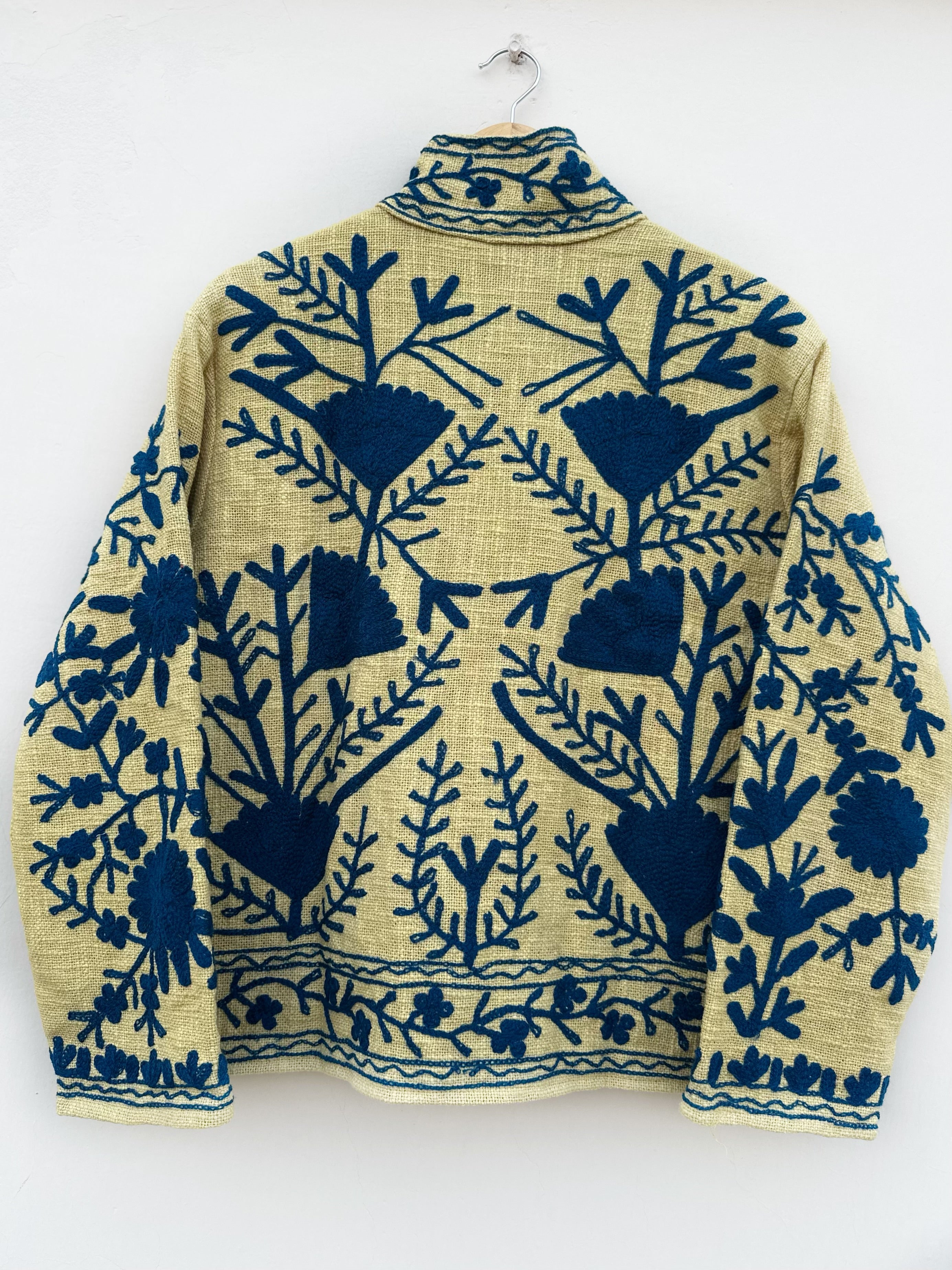 Indigo Meadow Cotton Tnt Suzani Jacket