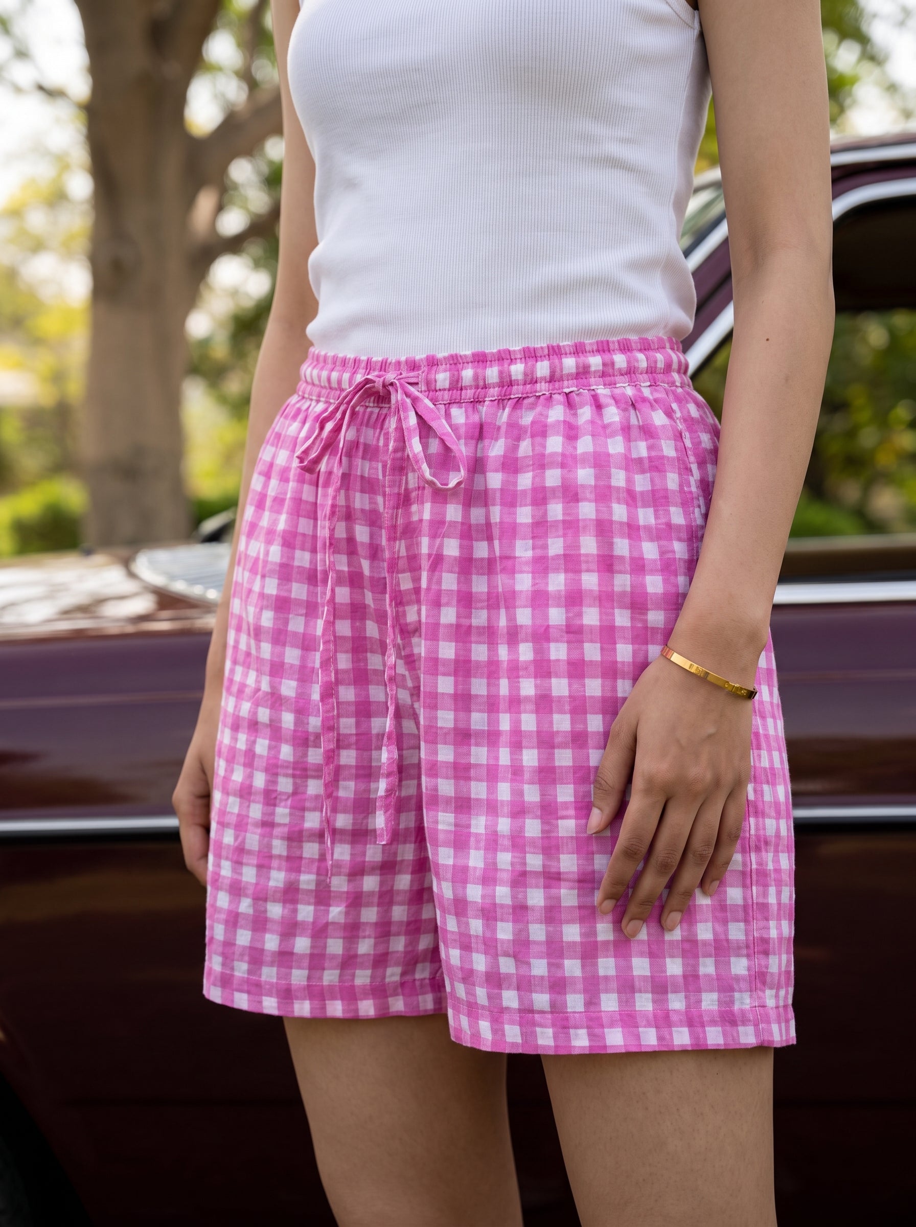 Pink Gingham Shorts