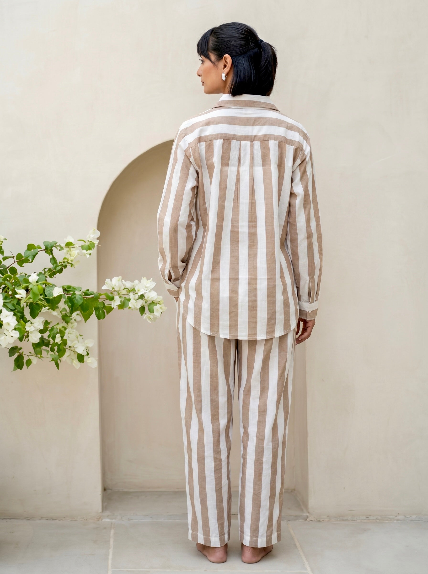 Sand Beige Stripe Co-Ord Set