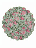 Vintage Sage Floral Round Placemat Set of 6