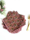 Mauve Petals Scalloped Napkins (set of 6)