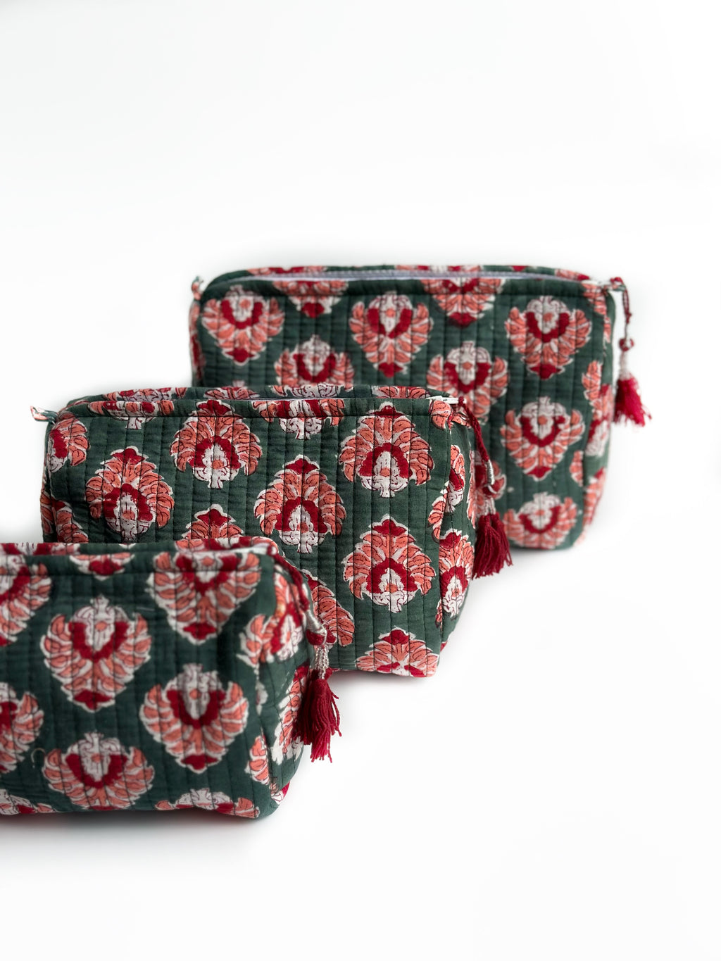 Meadow Bloom Quilted Pouch (set of 3)