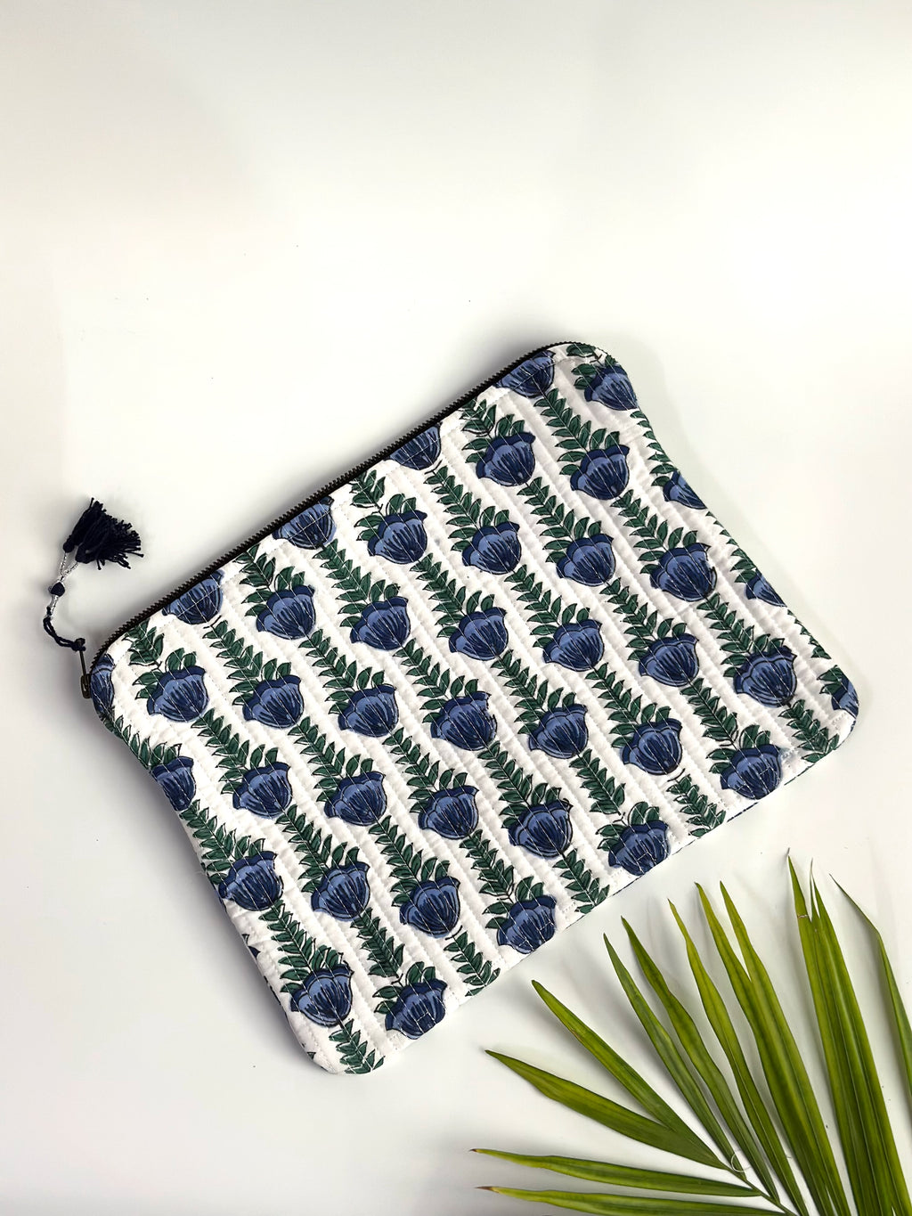 Indigo Tulip Quilted Laptop & Ipad Sleeve