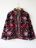 Black Bloom Embroidered Velvet Jacket