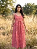 Red Stripe Cotton Maxi Dress