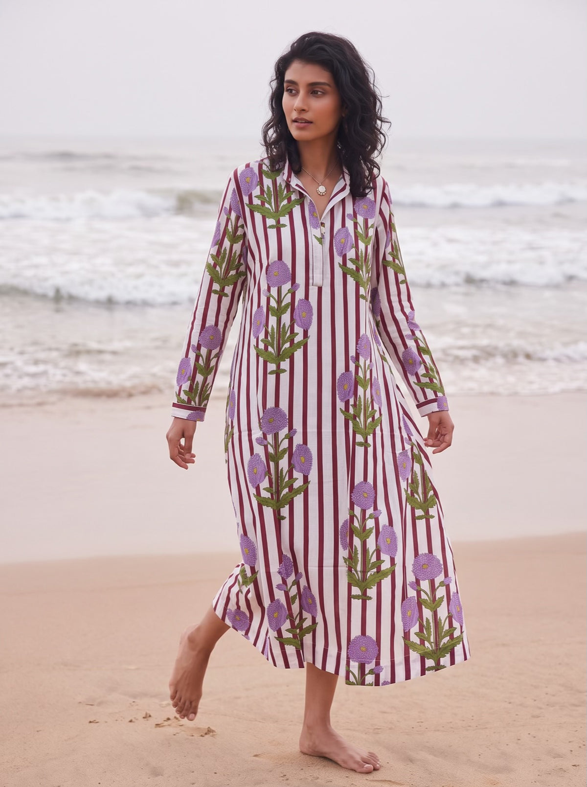 Wildflower Stripe Cotton Dress