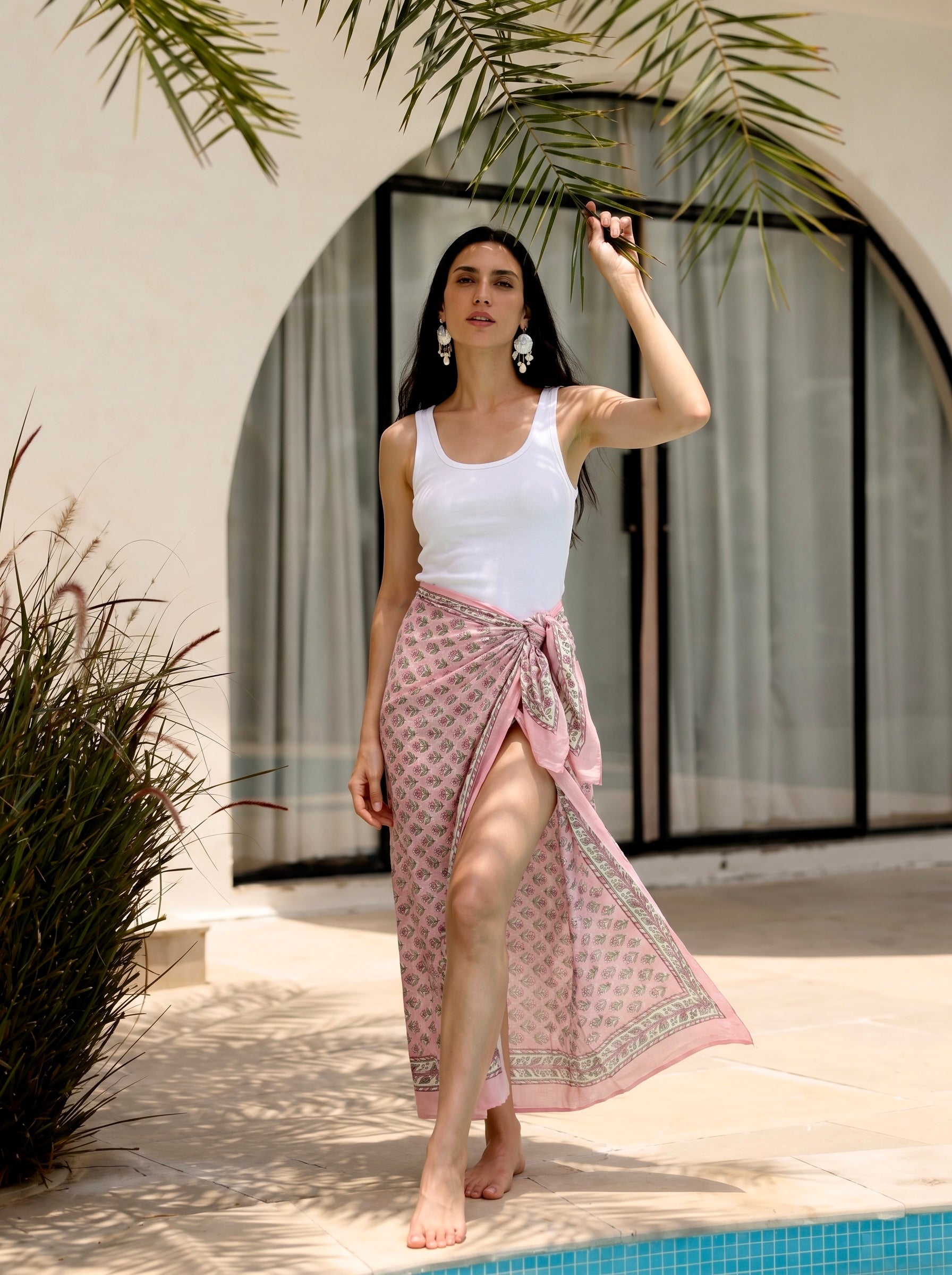 Soft Rose Buti Print Cotton Sarong