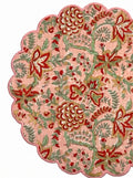 Pastel Botanical Handblock Round Placemat Set of 6