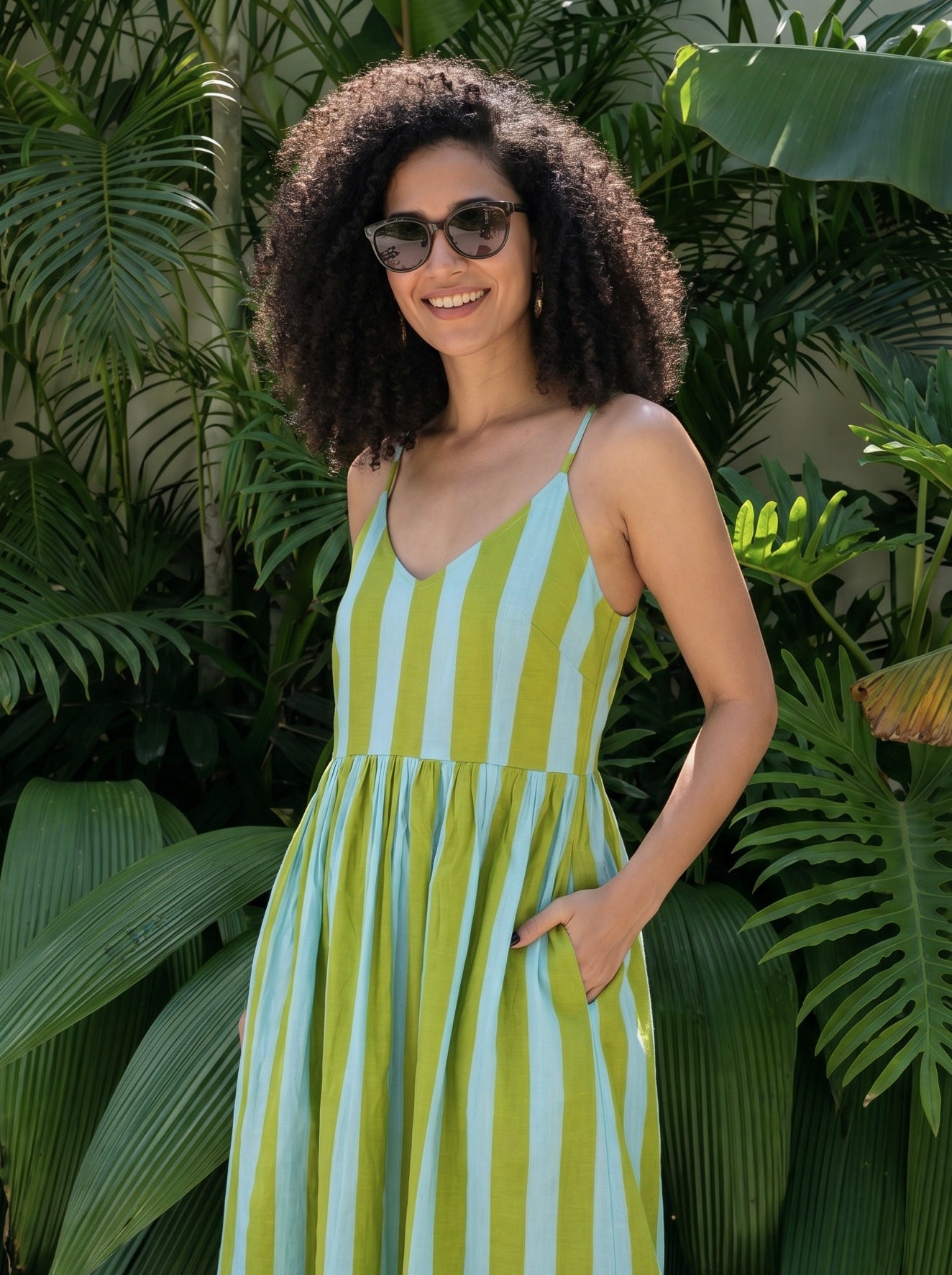 Tropical Breeze Striped Maxi Dress