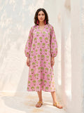 Palm Paradise Pink Cotton Dress