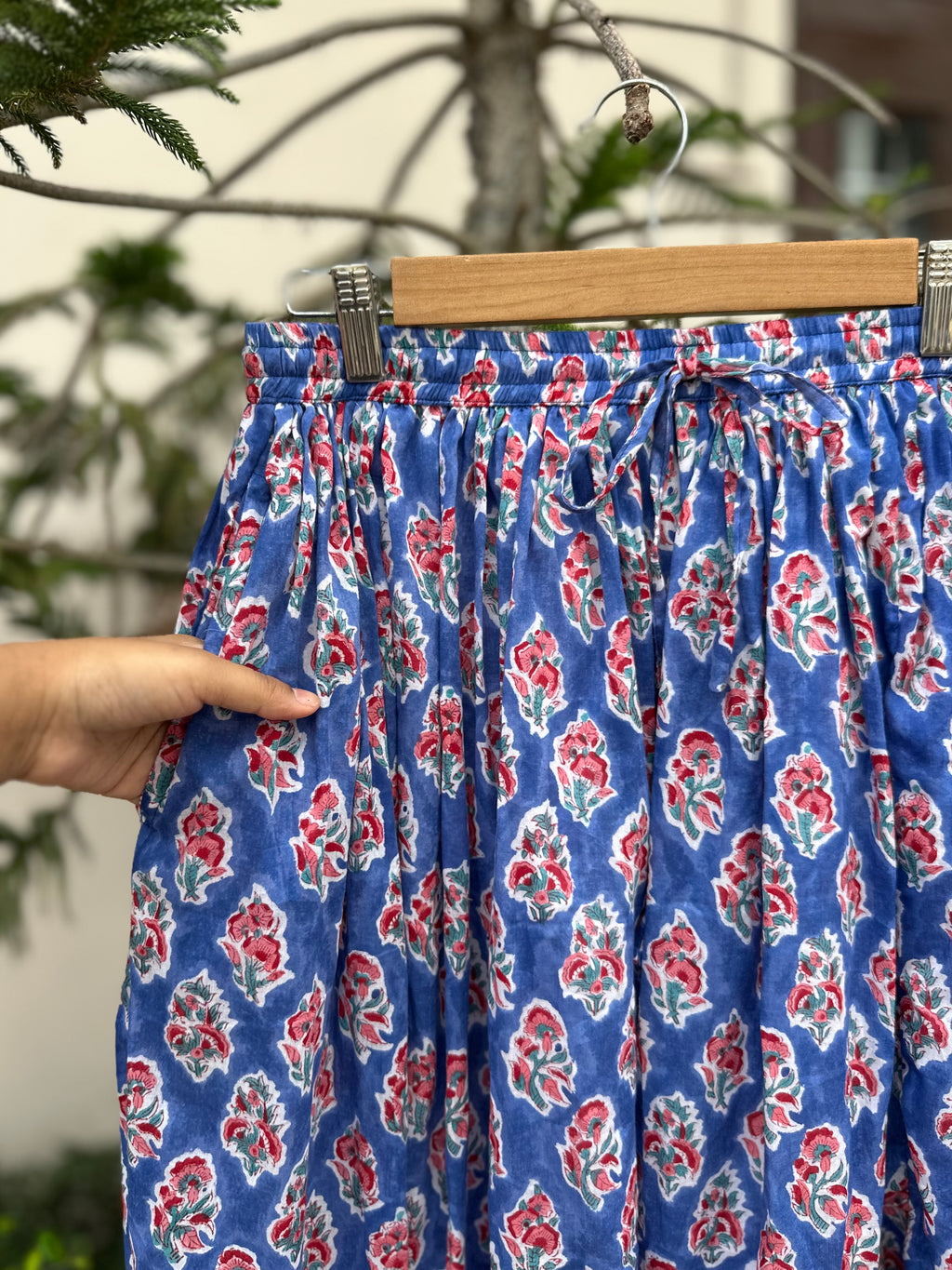 Blue Buti Cotton Maxi Skirt