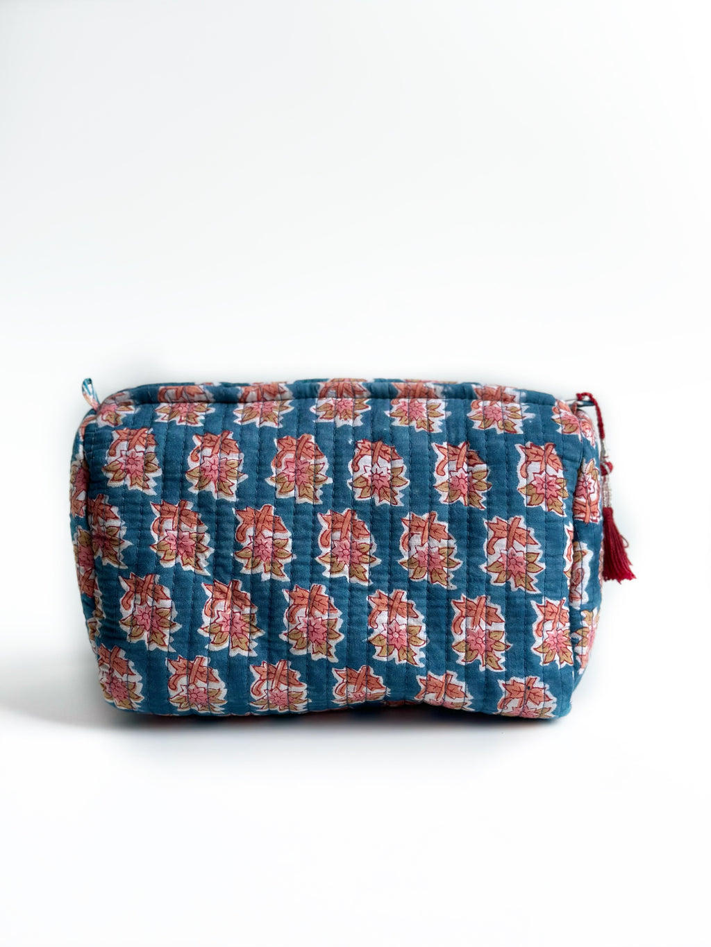 Blue Blossom Quilted Pouch (set of 3)