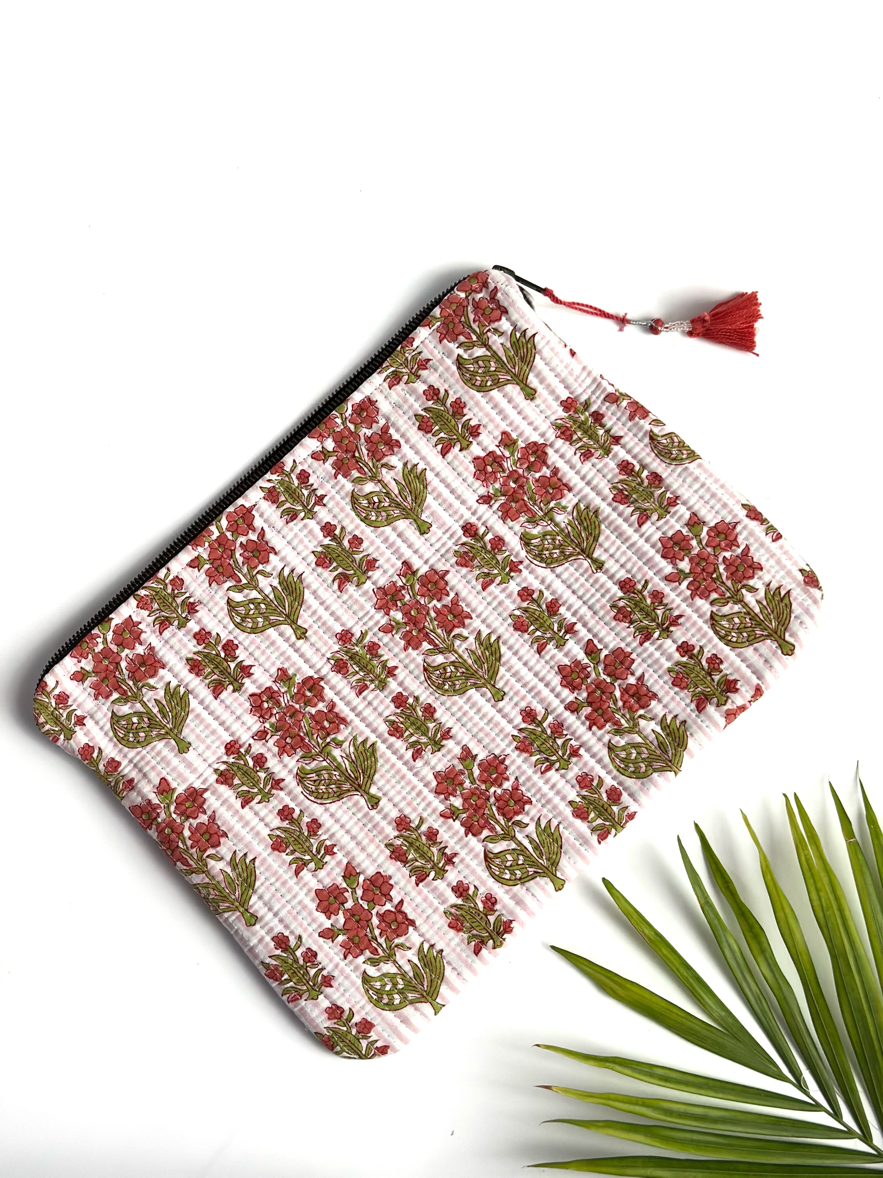 Pink Meadow Quilted Laptop & IPad sleeve