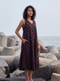 Scarlet Dot Black Midi Dress
