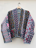 Dusty Grey Romantic Patchwork Kimono Jacket