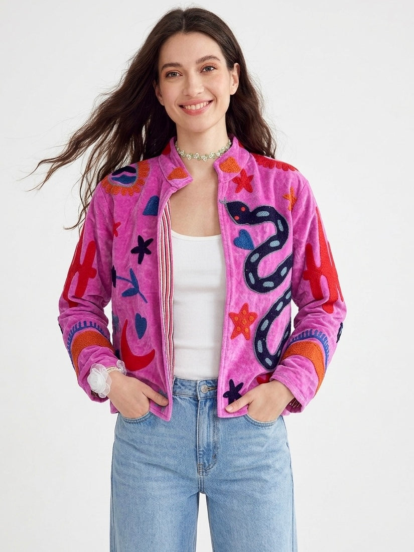 The Fuchsia Desert Mystic Velvet Jacket