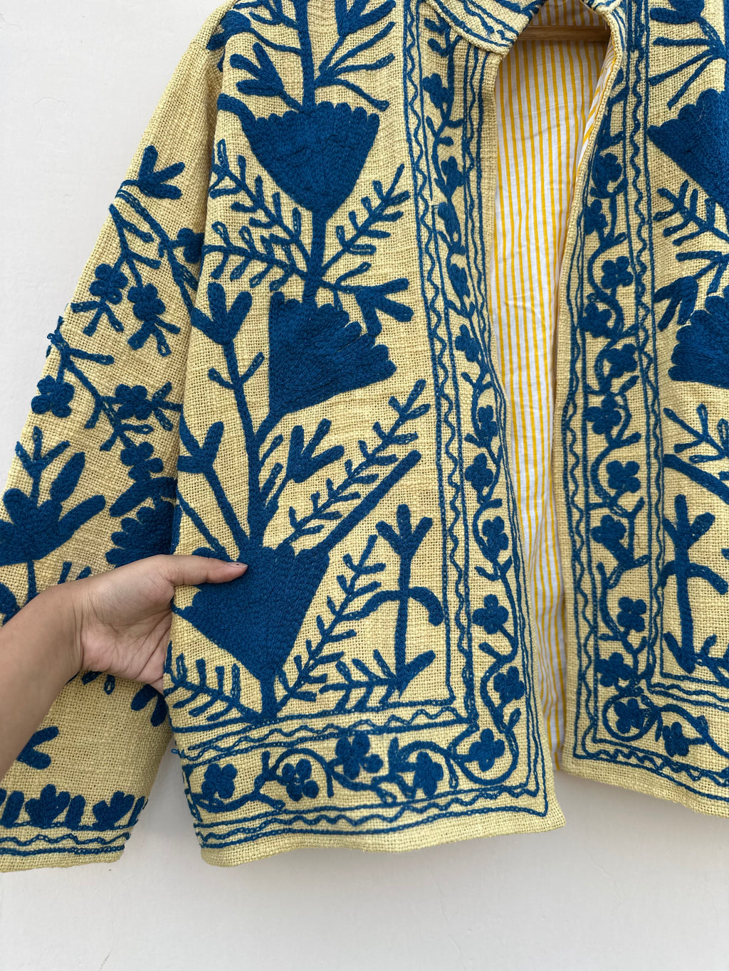 Indigo Meadow Cotton Tnt Suzani Jacket