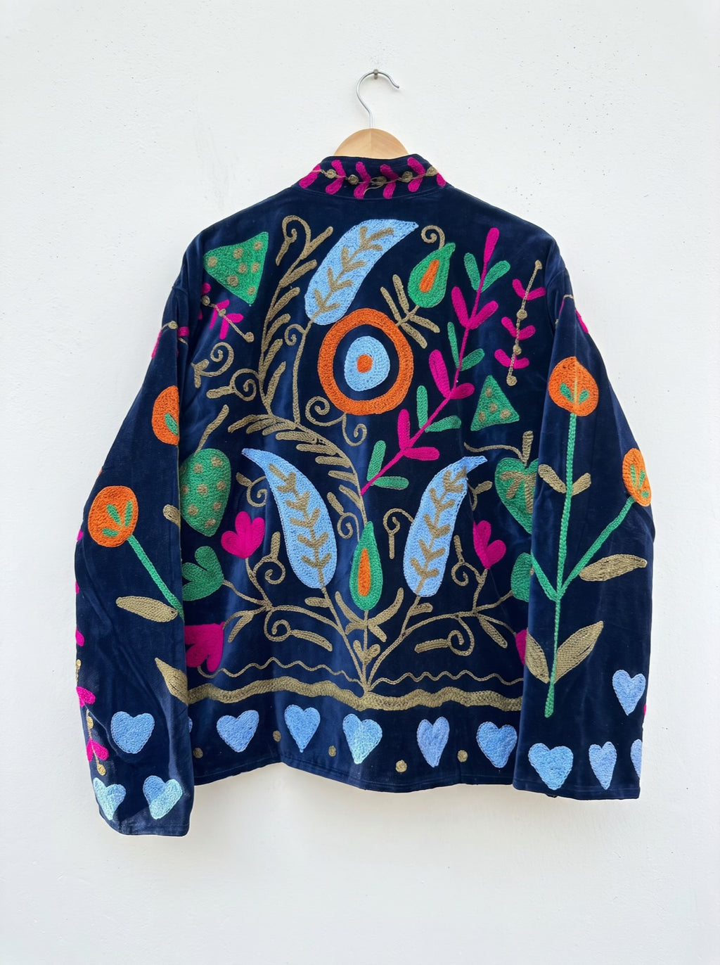 Indigo Garden Hearts Velvet Jacket
