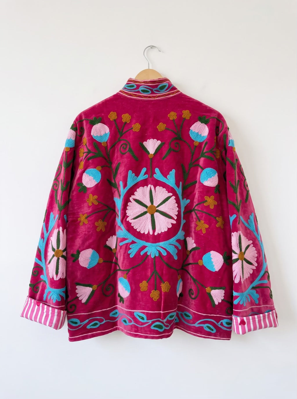 Magenta Bloom Suzani Velvet Jacket