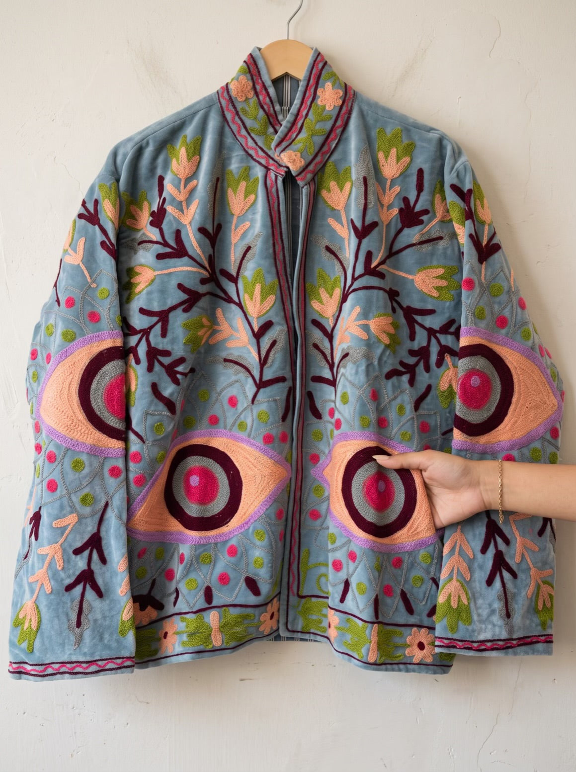 Sky Blue Suzani Eye Jacket