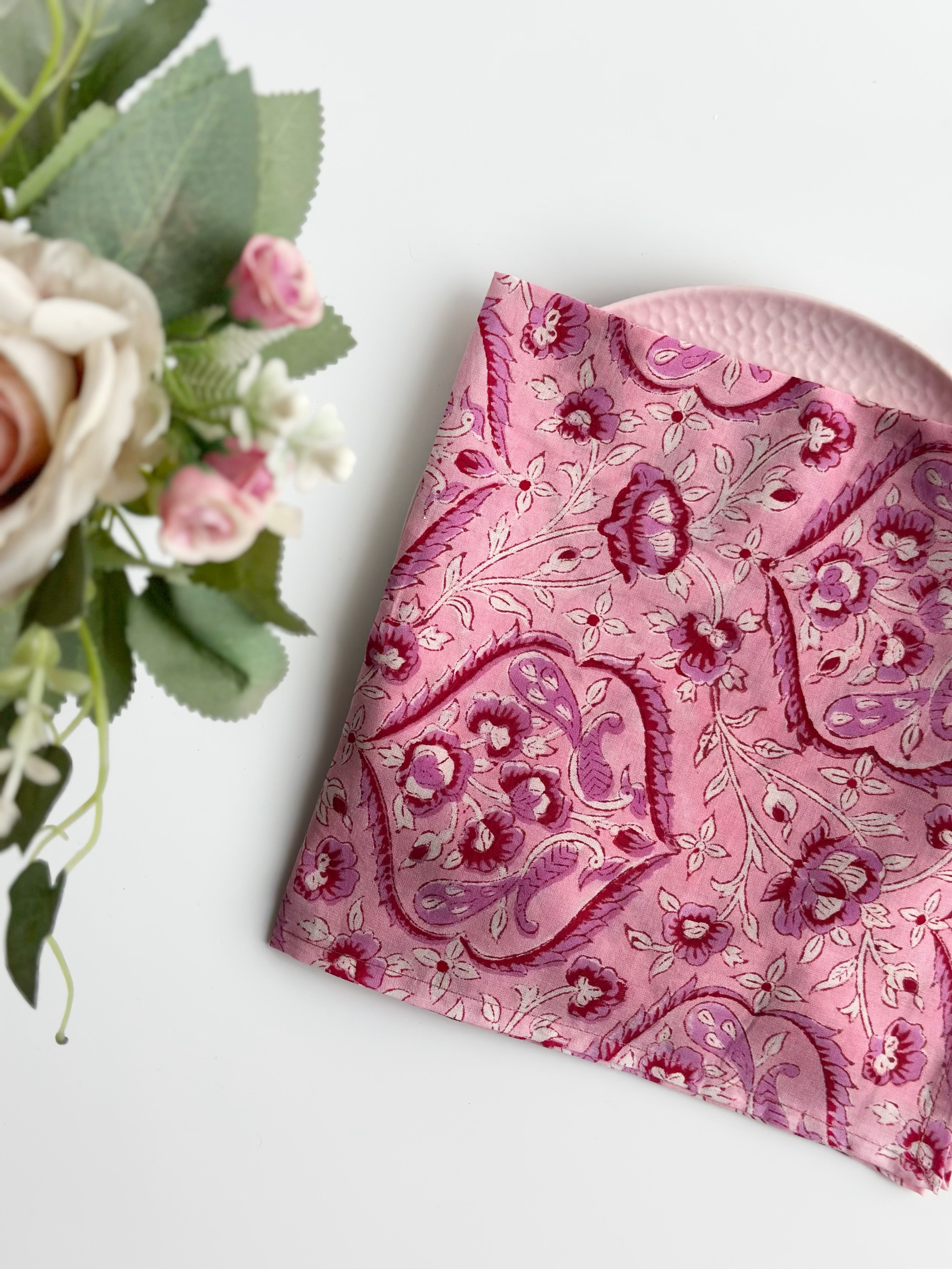 Rose Paisley Garden Cotton Napkin (Set of 6)