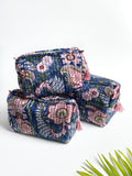 Meadow Garden Quilted Cosmetic Bag Set of 3