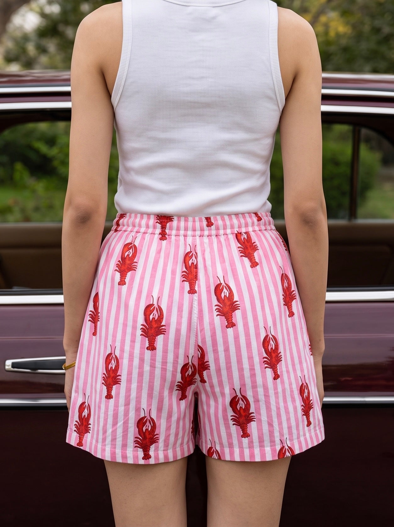 Pink Stripe Lobster Shorts