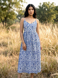 Indigo Bloosom Cotton Maxi Dress