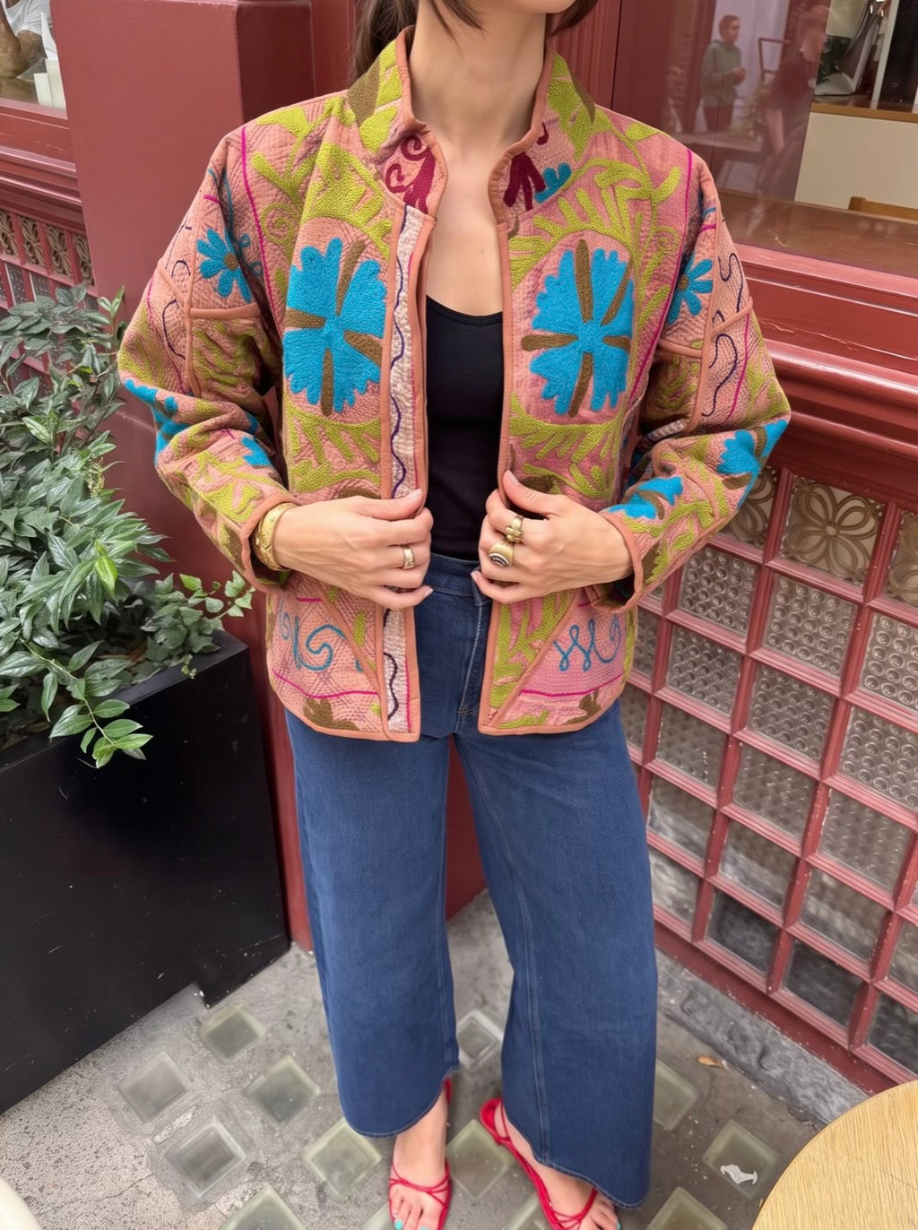 The Folk Bloom Kantha Suzani Jacket