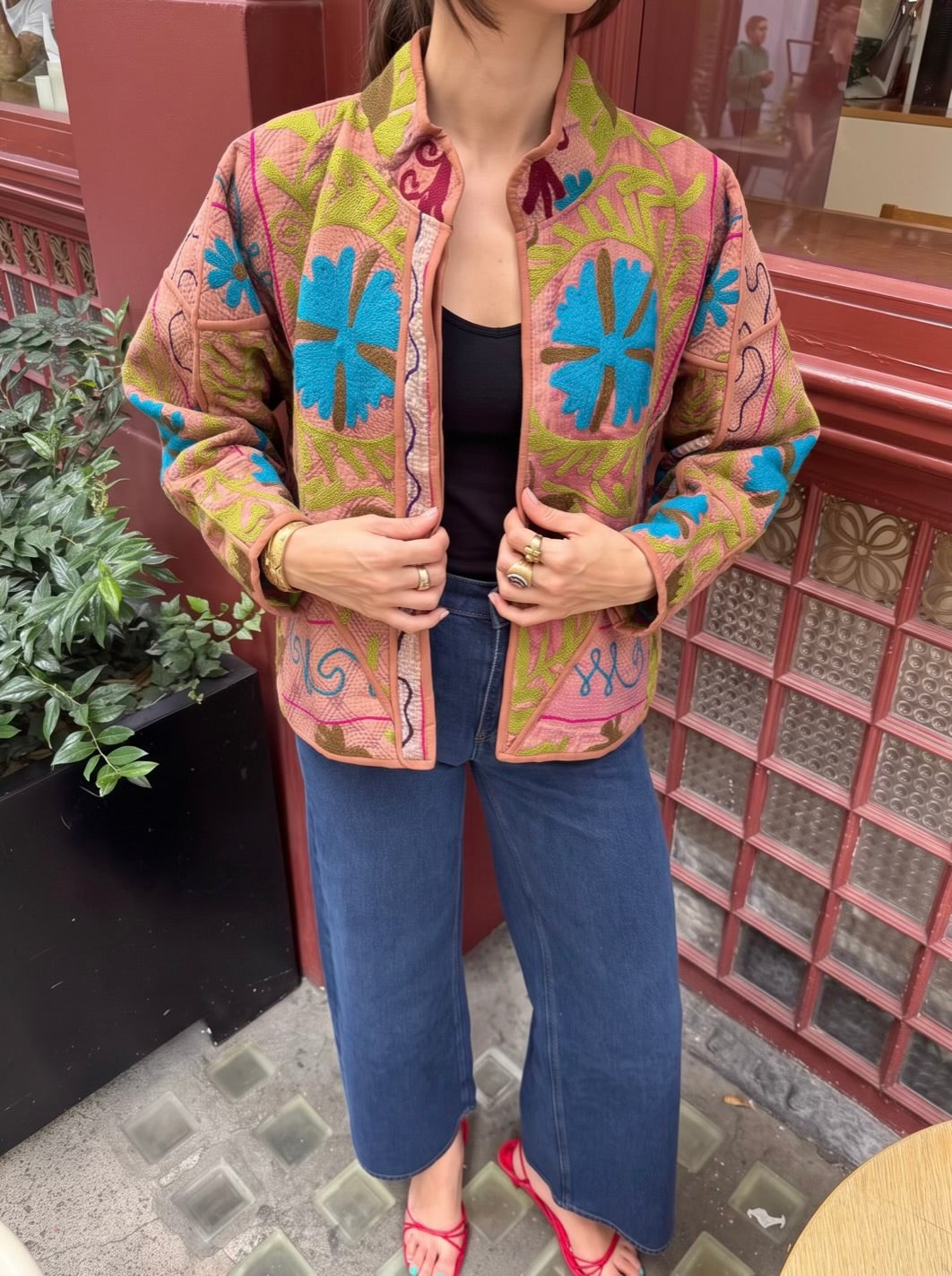 The Folk Bloom Kantha Suzani Jacket