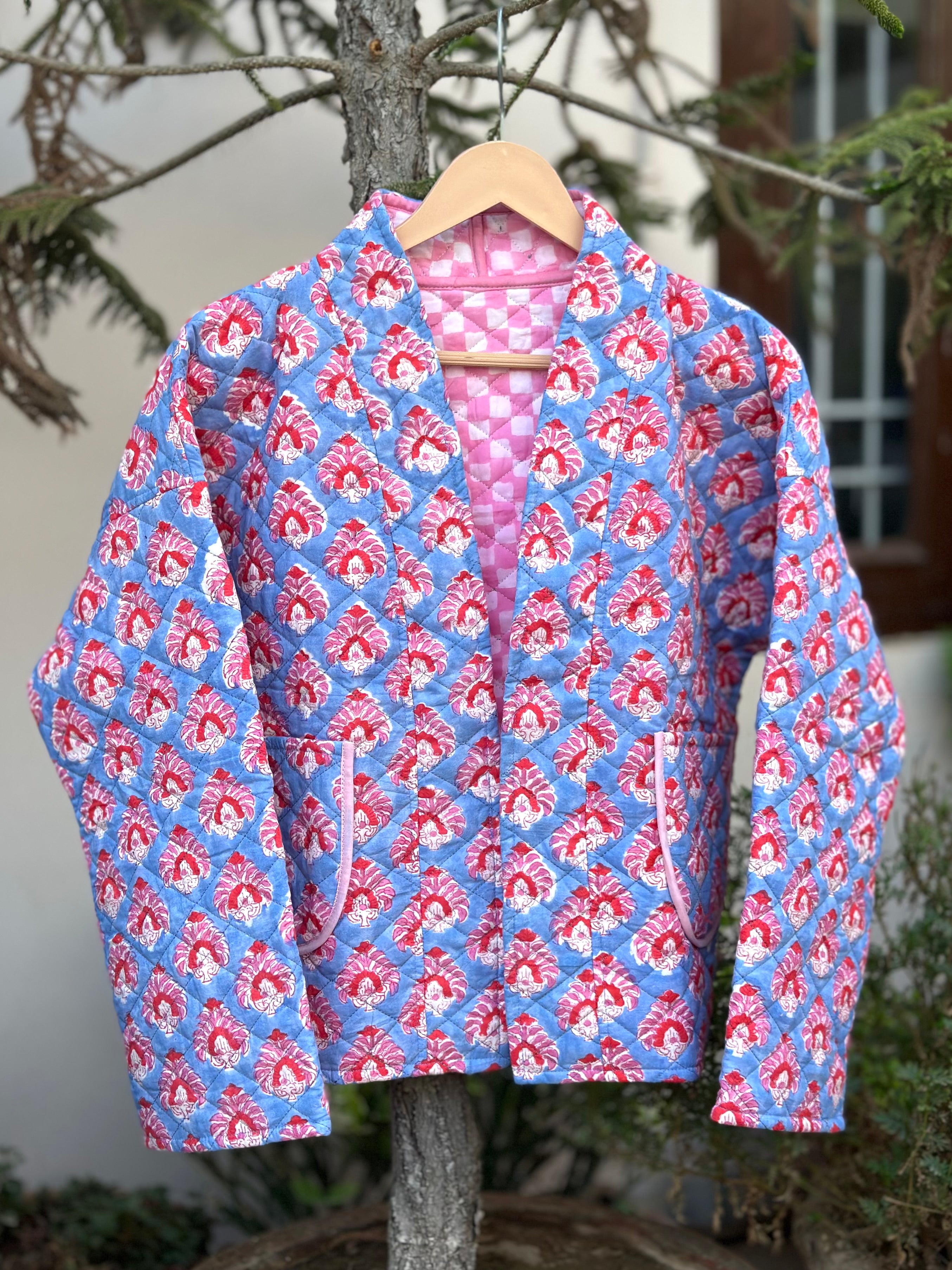 Bluebell Charm Reversible Quilted Jacket