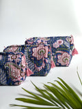 Meadow Garden Quilted Cosmetic Bag Set of 3