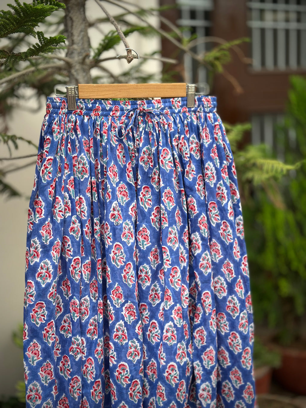 Blue Buti Cotton Maxi Skirt