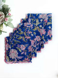 Blue Garden Scalloped Napkins (set of 6)