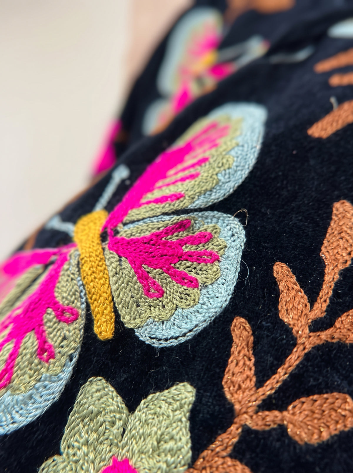 Black Velvet Butterfly Embroidered Jacket