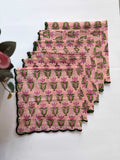 Blush Pink Floral Block Print Napkins