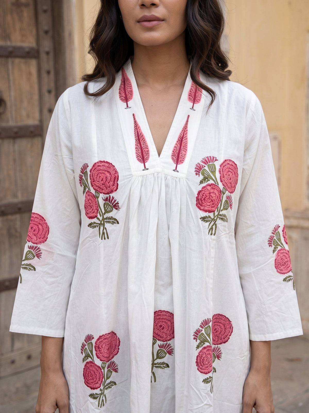 Jaipur Pink Hand Block Print Cotton Dress