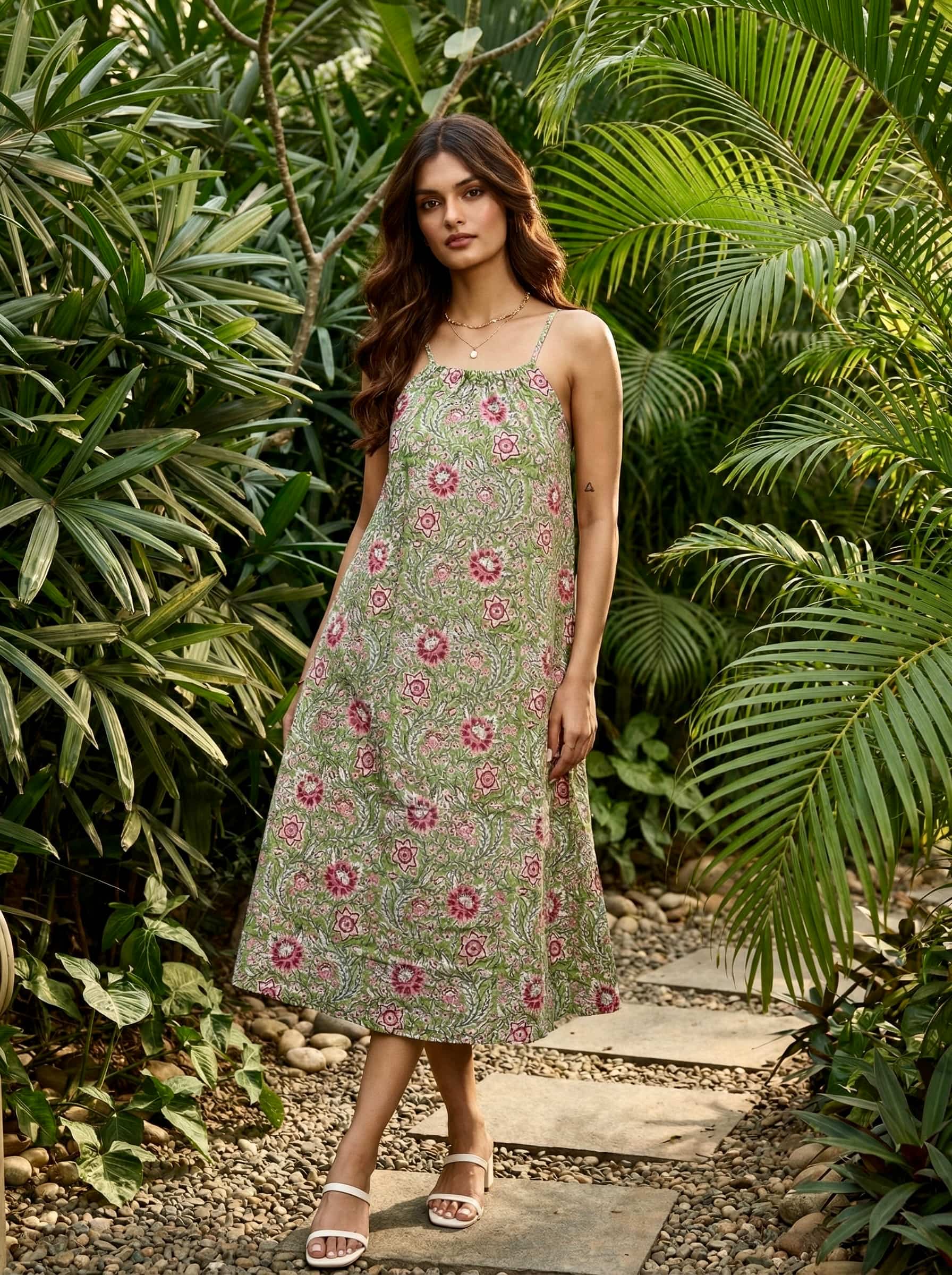 Meadow Blossom Midi Dress