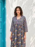Midnight Meadow Cotton Maxi Dress