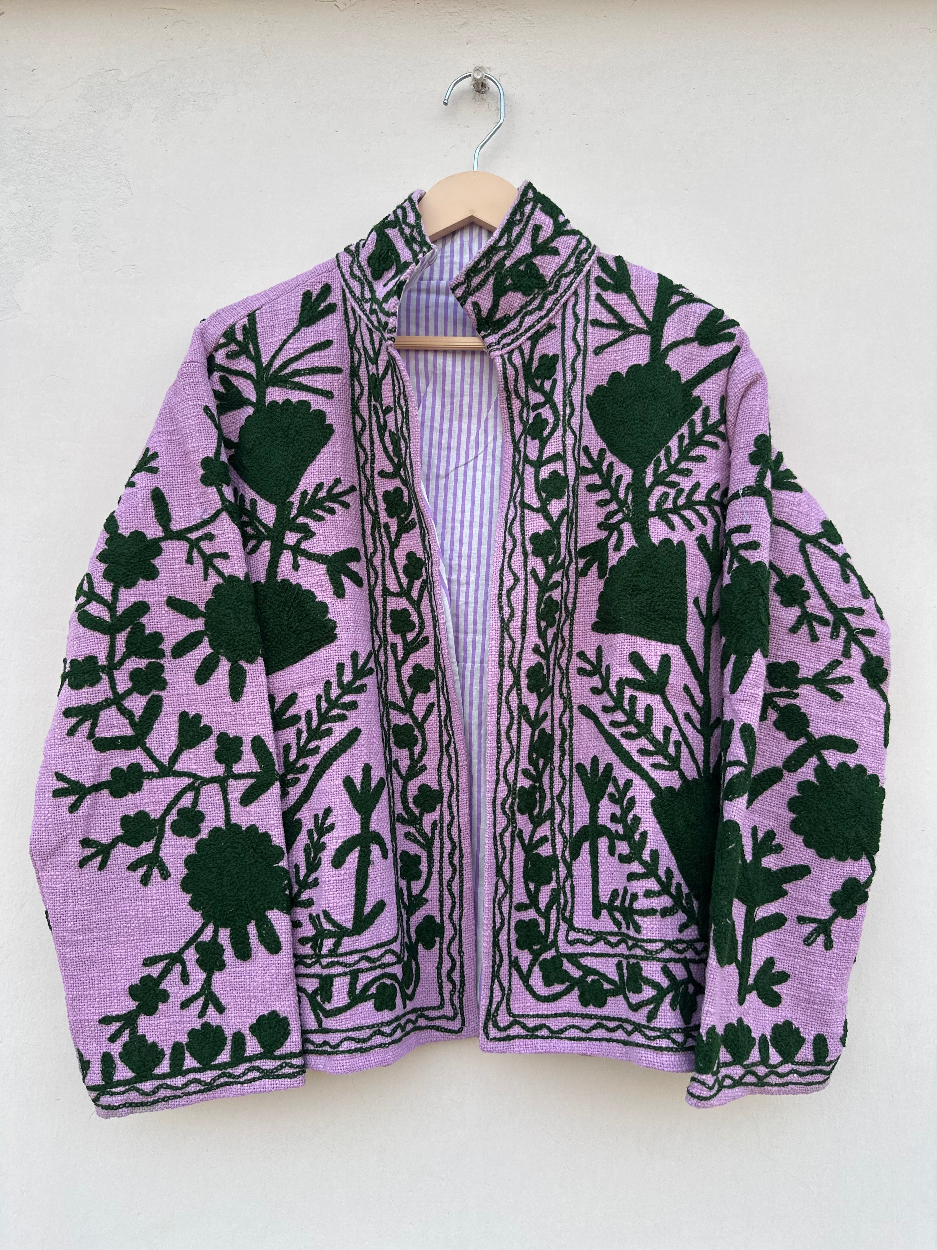 Lilac Suzani Embroidered TNT Jacket