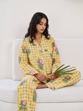 Yellow Floral Gingham Pajama Set