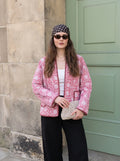 Pink Bloom Handblock Quilted Cotton Jacket