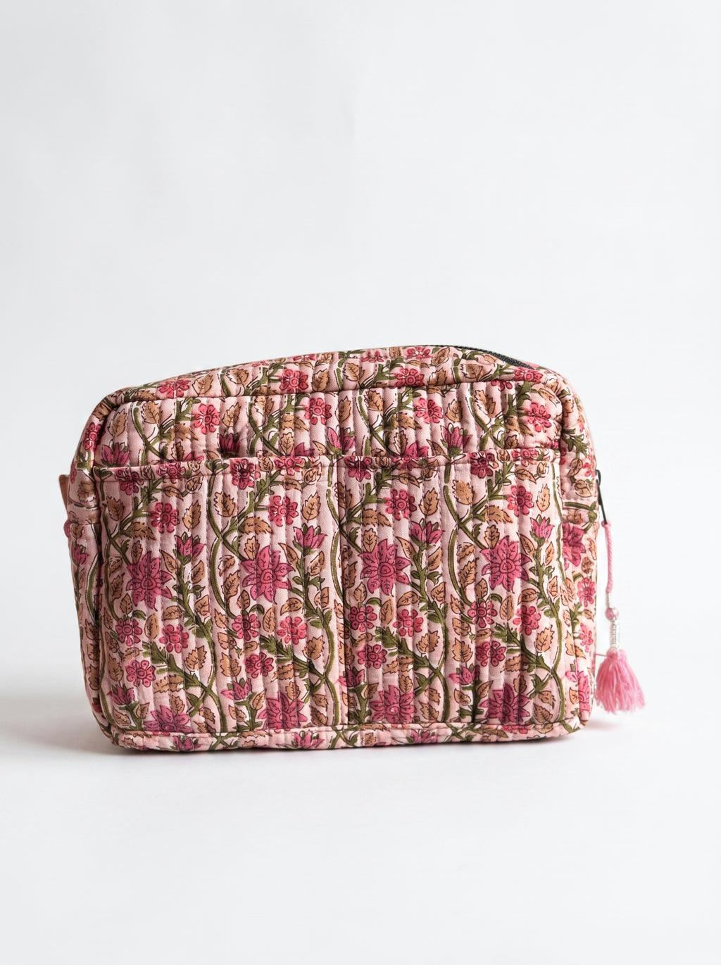Vintage Rose Quilted Cosmetic Pouch