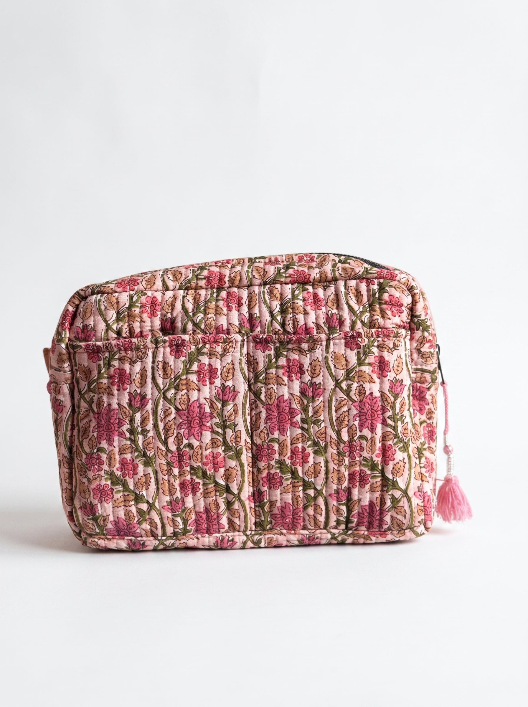 Vintage Rose Quilted Cosmetic Pouch