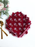 Ruby Flora Scalloped Napkins (set of 6)